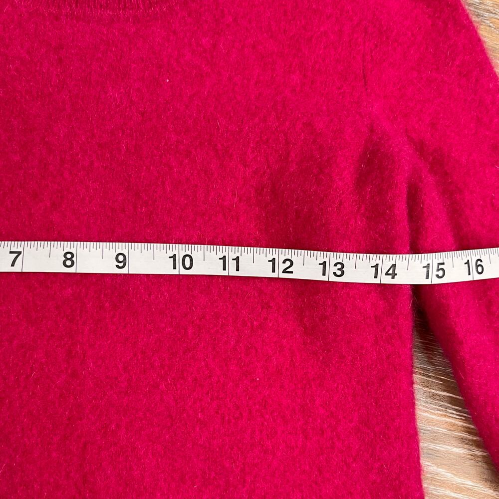Vertical Design Womens Sweater 100% Cashmere Pink Fushsia Long Sleeve Pullover - Picture 5 of 5